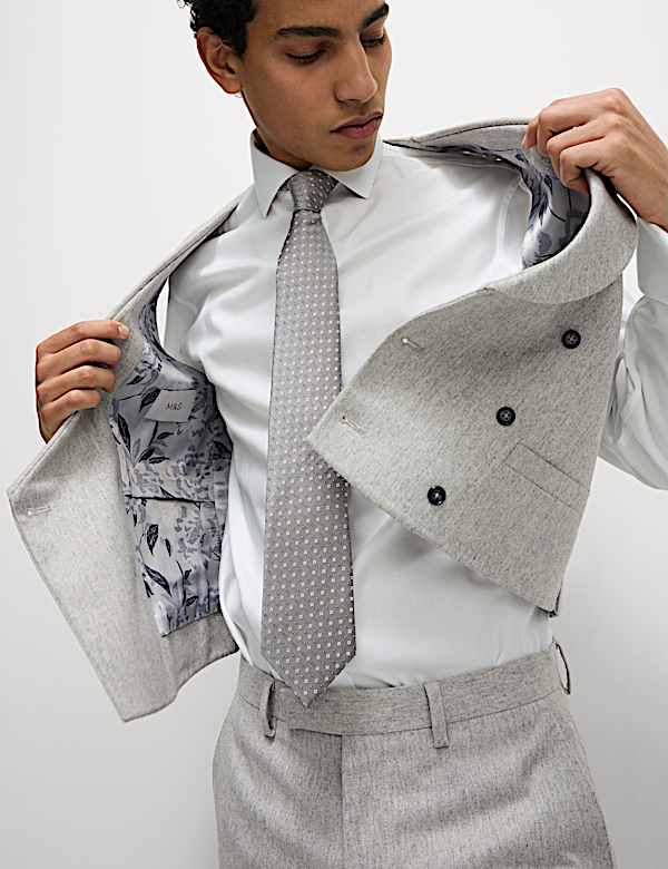 Wool Rich Tweed Double Breasted Waistcoat - CN