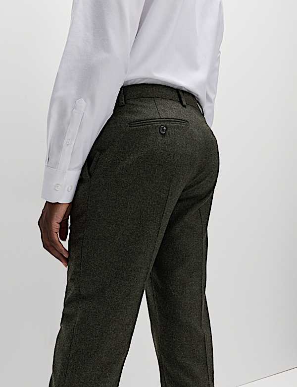 Tailored Fit Wool Rich Tweed Suit Trousers - IL