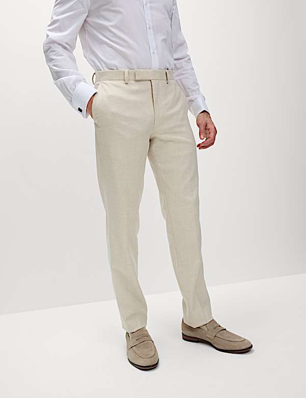 Tailored Fit Wool Rich Tweed Suit Trousers - AU