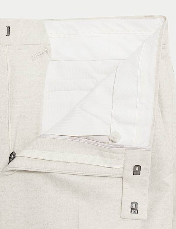 Tailored Fit Wool Rich Tweed Suit Trousers - TW