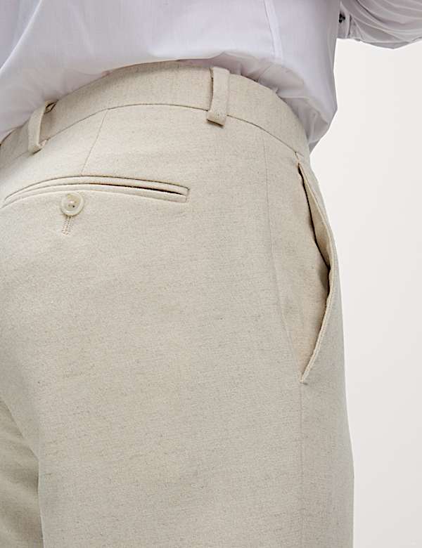 Tailored Fit Wool Rich Tweed Suit Trousers - TW