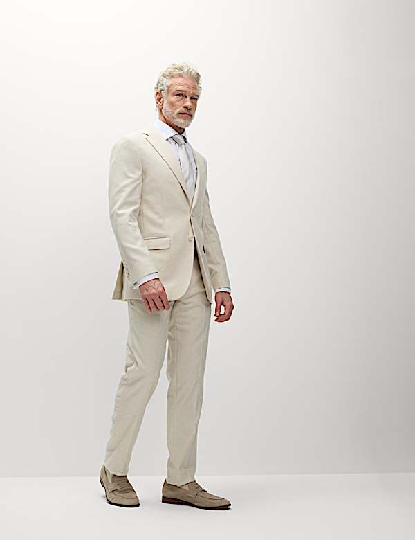 Tailored Fit Wool Rich Tweed Suit Trousers - TW