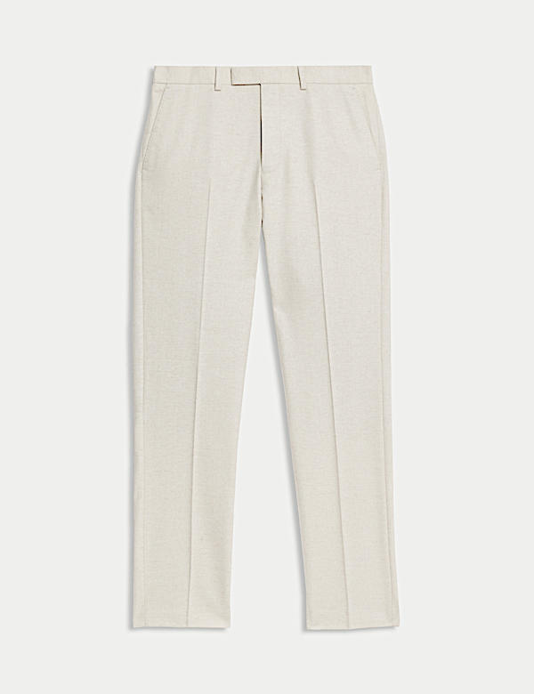 Tailored Fit Wool Rich Tweed Suit Trousers - TW