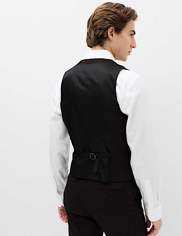 Wool Rich Check Double Breasted Waistcoat - KG