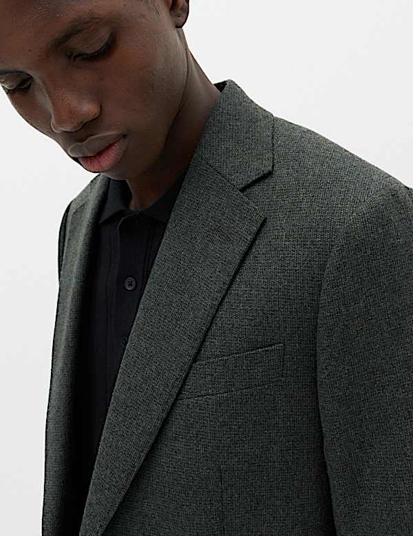 Tailored Fit Micro Check Tweed Jacket - JP