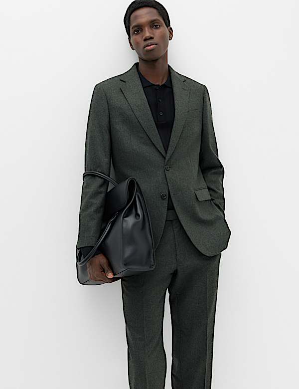 Tailored Fit Micro Check Tweed Jacket - JP