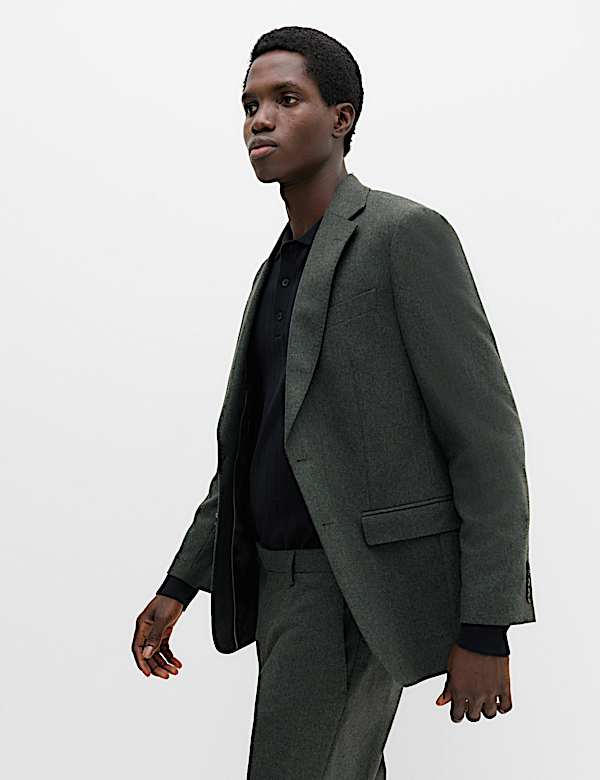 Tailored Fit Micro Check Tweed Jacket - JP