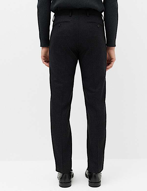 Regular Fit Wool Rich Tweed Check Suit Trousers - NZ