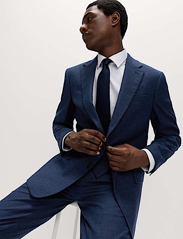 Tailored Fit Italian Wool Blend Suit Jacket - HU