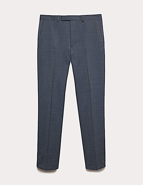 Slim Fit Wool Blend Suit Trousers - LT