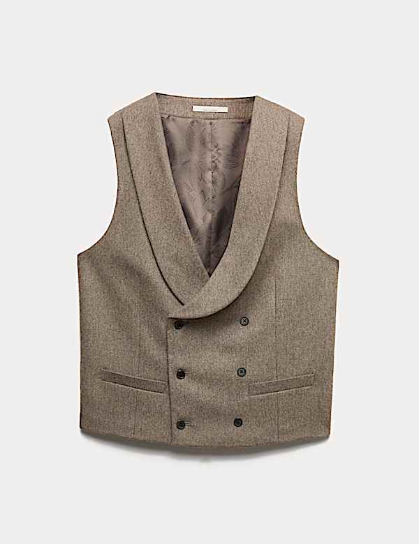 Italian Wool Blend Double Breasted Waistcoat - SI