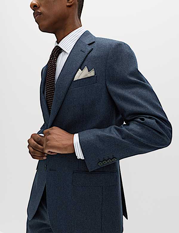 Tailored Fit Italian Wool Rich Tweed Suit Jacket - NZ
