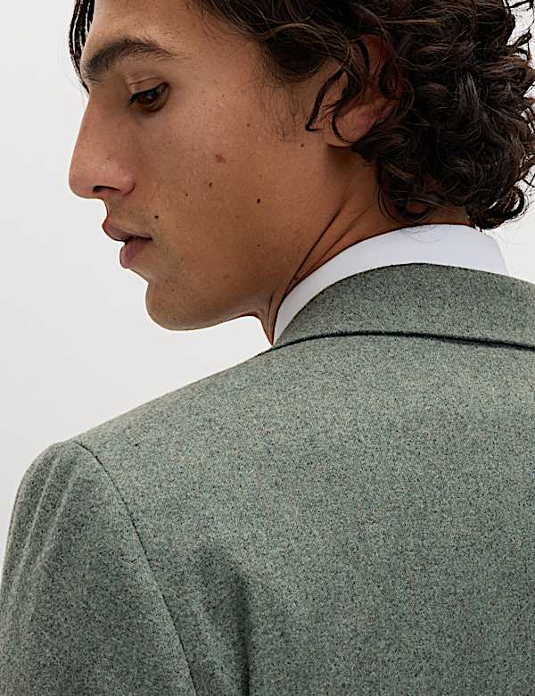 Tailored Fit Italian Wool Rich Tweed Suit Jacket - PL