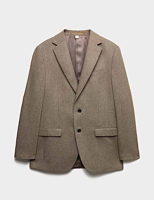 Tailored Fit Italian Wool Rich Tweed Suit Jacket - US