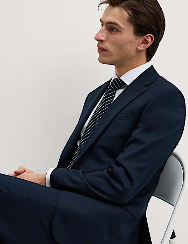 Regular Fit Stretch Suit Jacket NAVY Suit Jacket M S ID