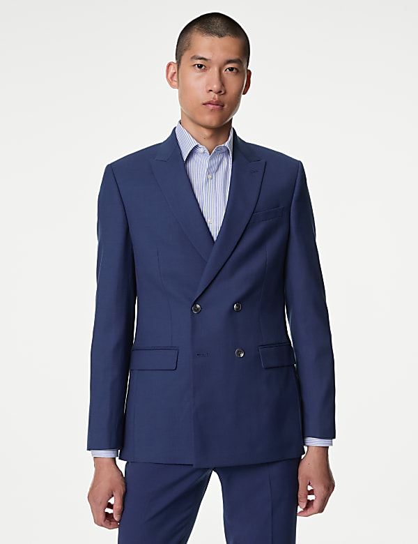 Slim Fit Double Breasted Jacket with Stretch - VN