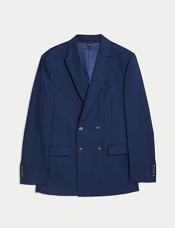 Schmal geschnittene, zweireihige Jacke mit Stretchanteil - AT