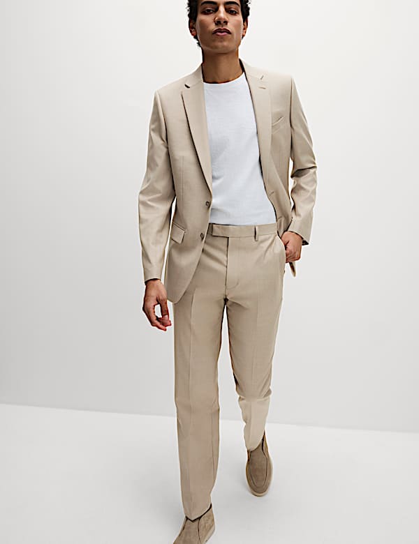 Ελαστικό παντελόνι κοστουμιού σε στενή γραμμή - GR