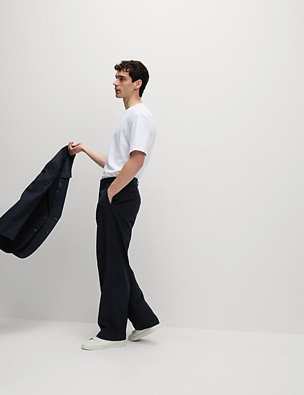 Relaxed Fit Stretch Suit Trousers - MX