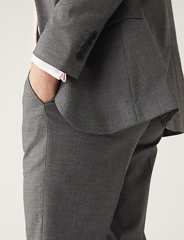 Sharkskin-colbert met stretch en slanke pasvorm - BE