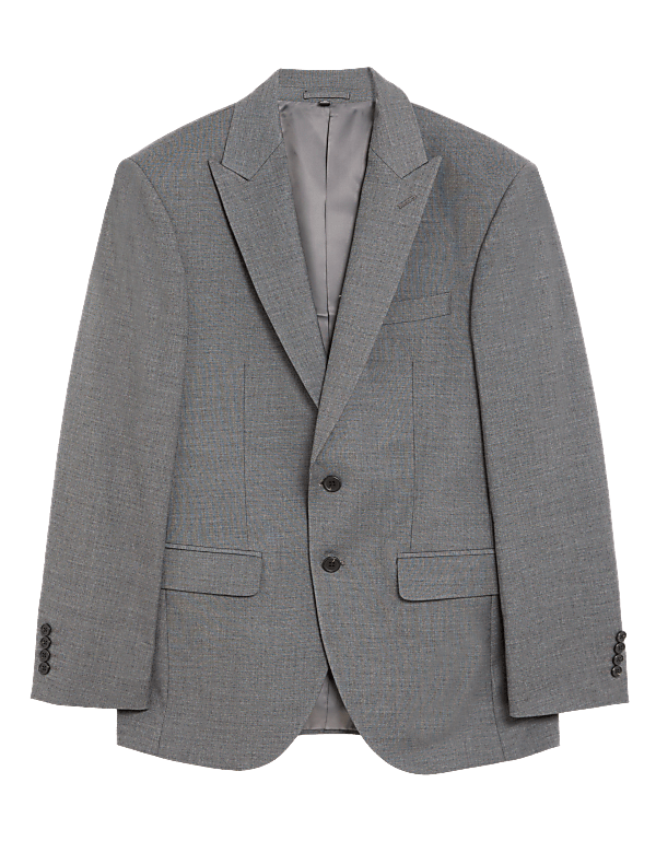 Slim Fit Sharkskin Suit Jacket with Stretch