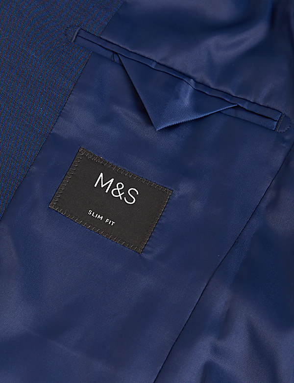 Slim Fit Sharkskin Suit Jacket with Stretch