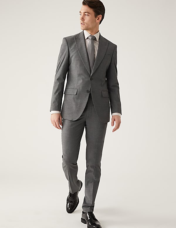 Regular Fit Sharkskin Suit Jacket