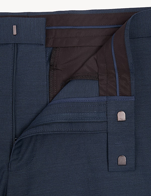 Slim Fit Sharkskin Stretch Suit Trousers