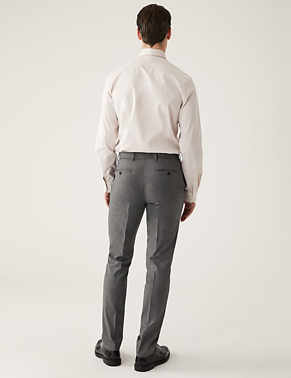 Regular Fit Sharkskin Stretch Suit Trousers