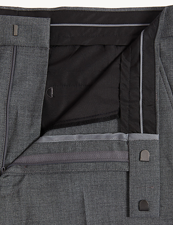 Regular Fit Sharkskin Stretch Suit Trousers