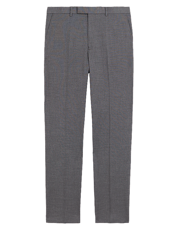 Regular Fit Sharkskin Stretch Suit Trousers