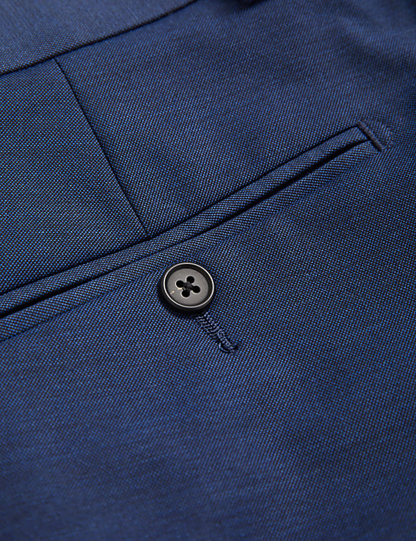 Regular Fit Sharkskin Stretch Suit Trousers