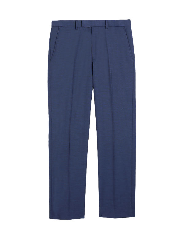 Regular Fit Sharkskin Stretch Suit Trousers