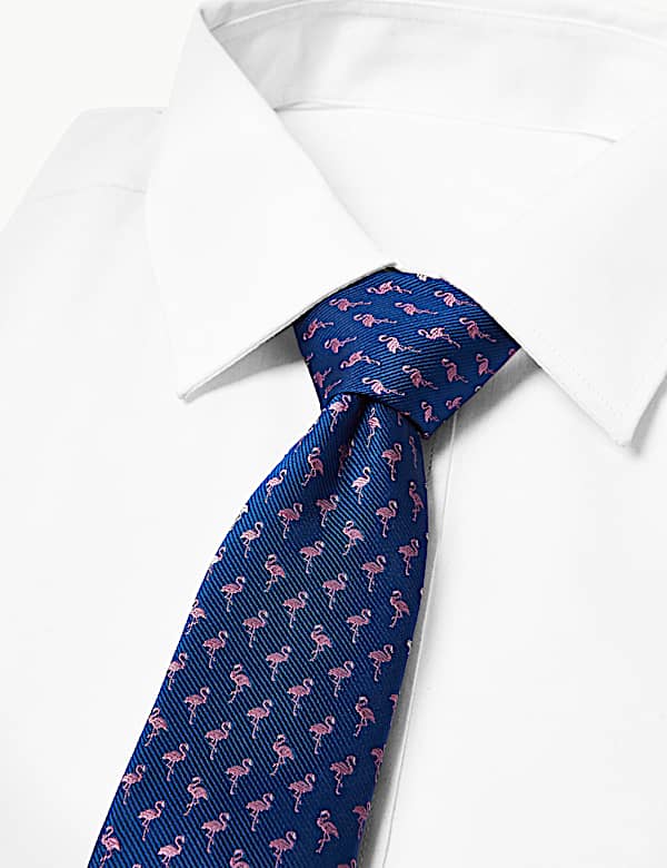 Slim Woven Flamingo Tie - SE