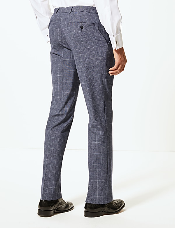 Checked Slim Fit Trousers with Stretch