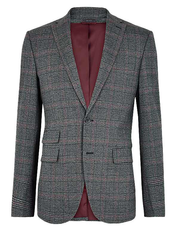 Checked Slim Fit Jacket