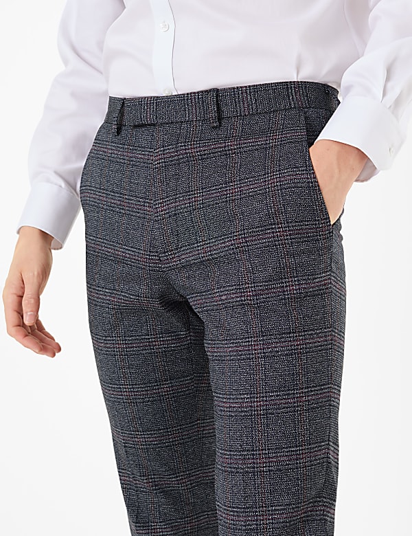 Checked Slim Fit Trousers