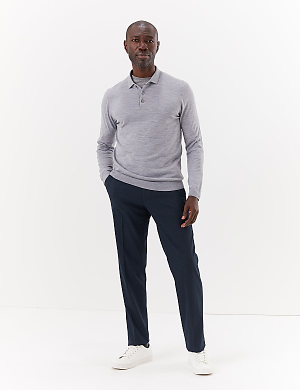 Blue Regular Fit Suit Trousers