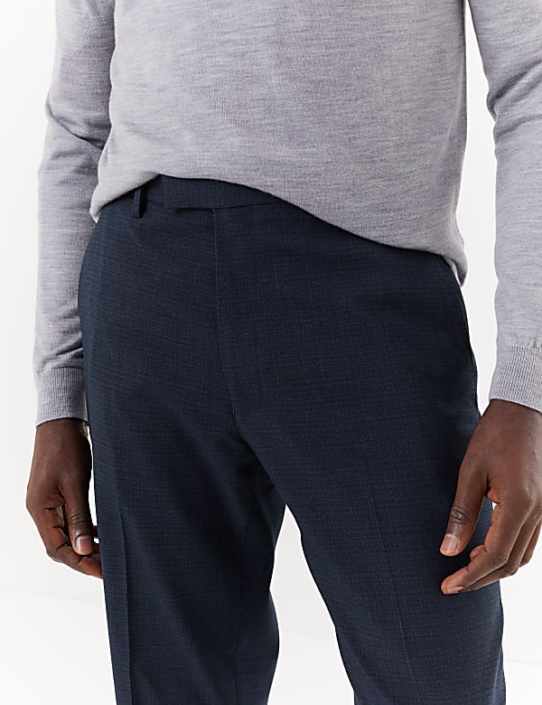 Blue Regular Fit Suit Trousers