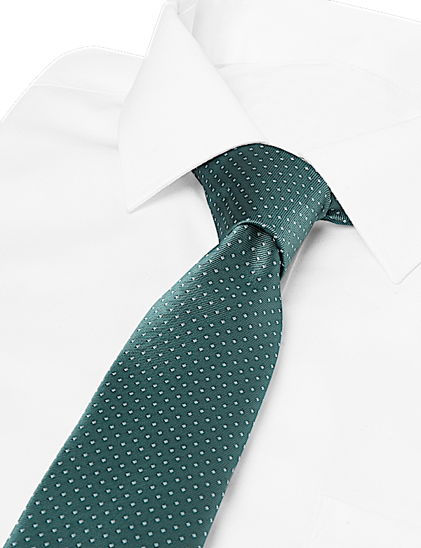 Skinny Woven Polka Dot Tie