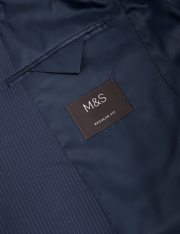 Regular Fit Pinstripe Stretch Suit Jacket