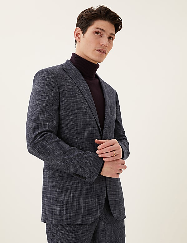 Buy Slim Fit Textured Suit Jacket at Marks Spencer