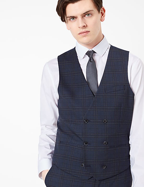 Slim Fit Checked Waistcoat