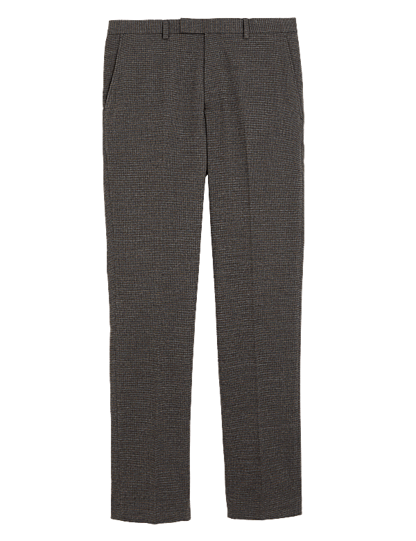 Slim Fit Puppytooth Suit Trousers