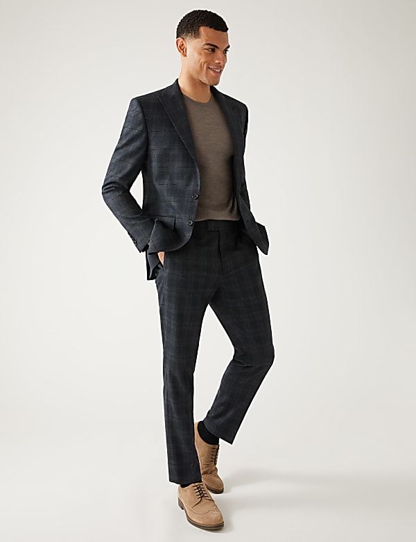 Slim Fit Check Suit Jacket