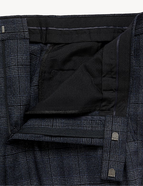 Slim Fit Check Suit Trousers