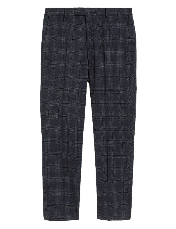 Slim Fit Check Suit Trousers