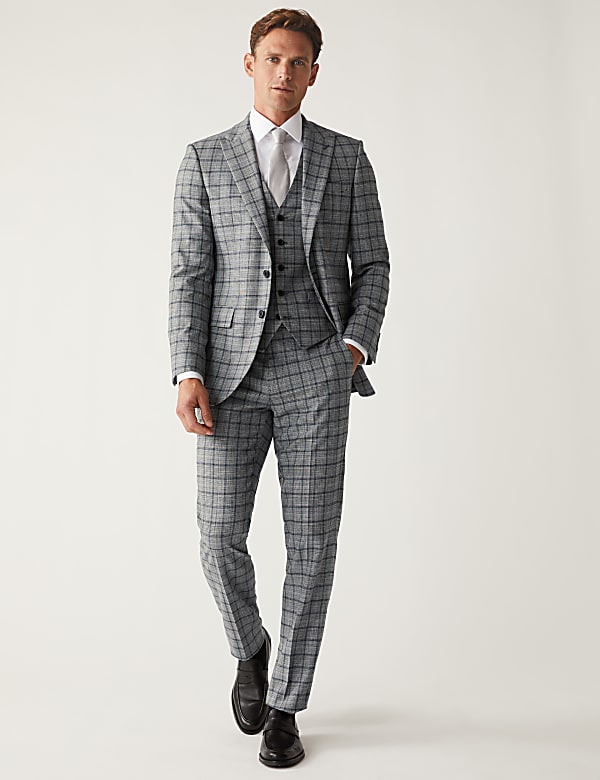 Slim Fit Check Suit Jacket