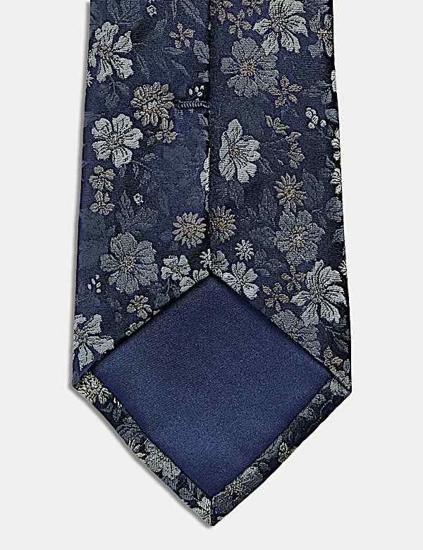Floral Pure Silk Tie - BG