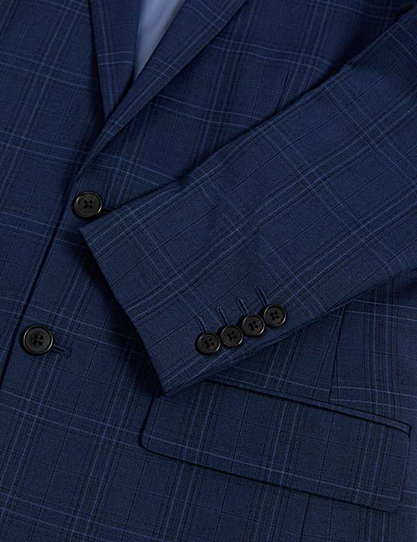 Slim Fit Check Suit Jacket - KG